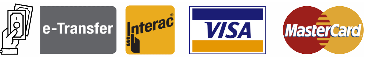 Cash, E-Transfer, Interac, VISA, MasterCard